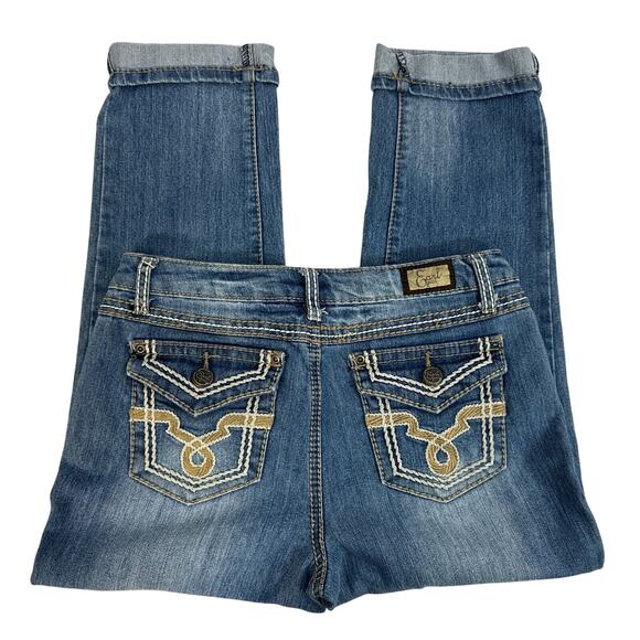 Earl Jean Womens Embellished Flap Pockets Cuffed Capri Jeans size 4 - Picture 4 of 11